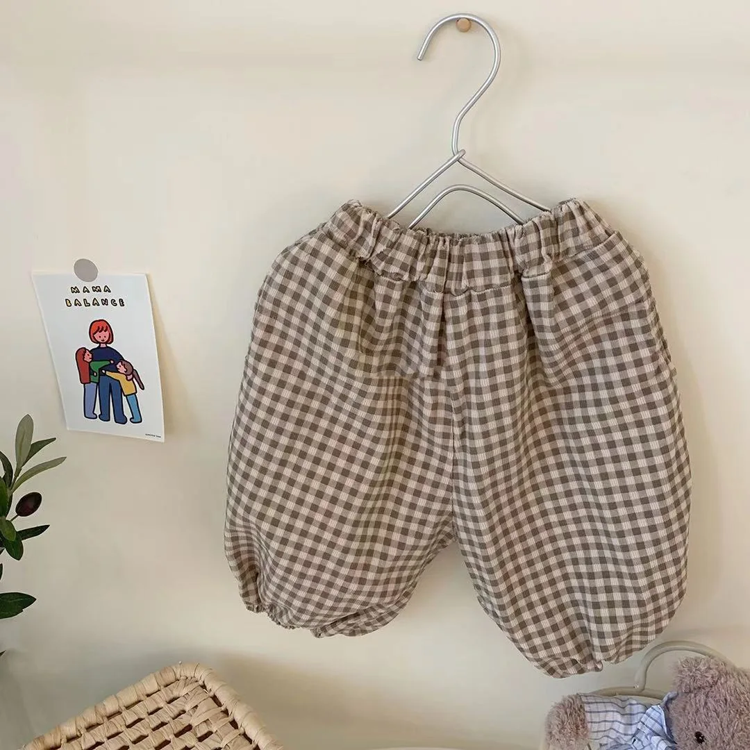 Autumn 2023 Baby New Loose Corduroy Trousers Boys Girls Plaid Pants Infant Toddler Casual Jogger Pants Baby Mosquito Proof Pants smile