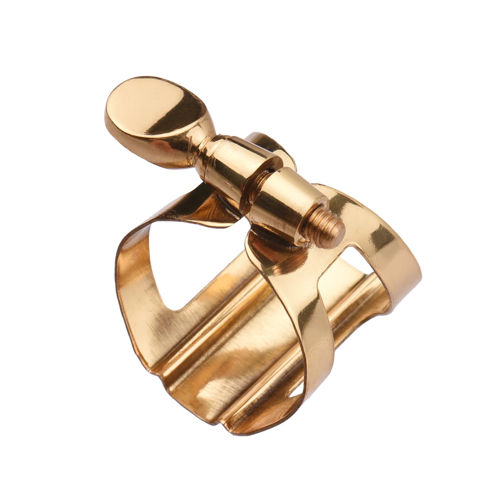Single Screw Adjustment Saxophone Ligature Durable Metal Clip Fastener for Soprano / Alto / Tenor Saxophone