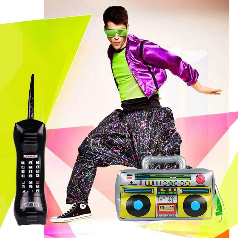 Pool Party new Iatable Radio Boombox Boom Retro Mobile Phone For 80s 90s 2025 Decorations Rapper Hip Hop Outdoor Iatable Toys