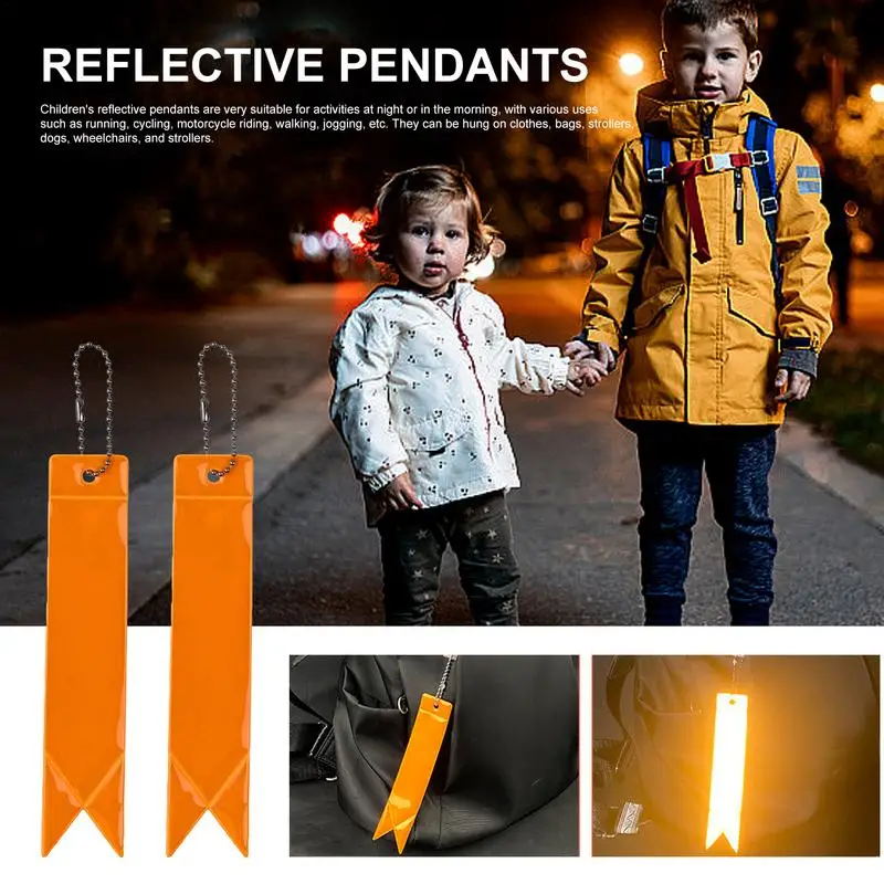 Reflective Keychain 10pcs Backpack Reflective Gear Waterproof Night Walking Safety Gear Highly Visible Reflective Tags For