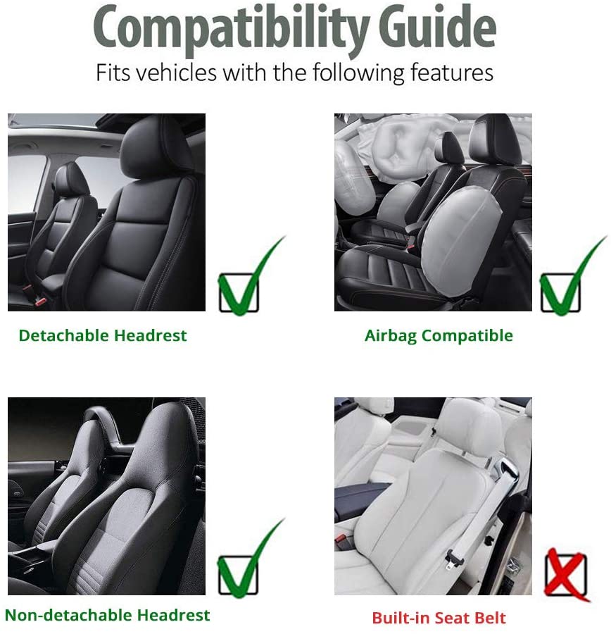 Universal PU Leather Car Front Seat Covers High Back Bucket Seat Cover Fit Most Cars, Trucks, SUVS, 2 PCS Auto Seat Covers