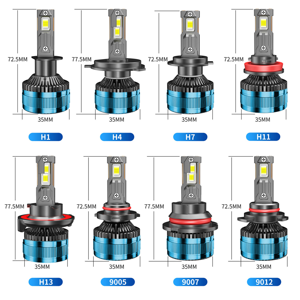 ZTZPIE 6000K HB3 HB4 9005 9006 H1 H7 H4 H11 9012 H13 9004 Bulb Canbus Led Lamp CSP 7750 Pure whit Car Headlight Light 1300W/650w