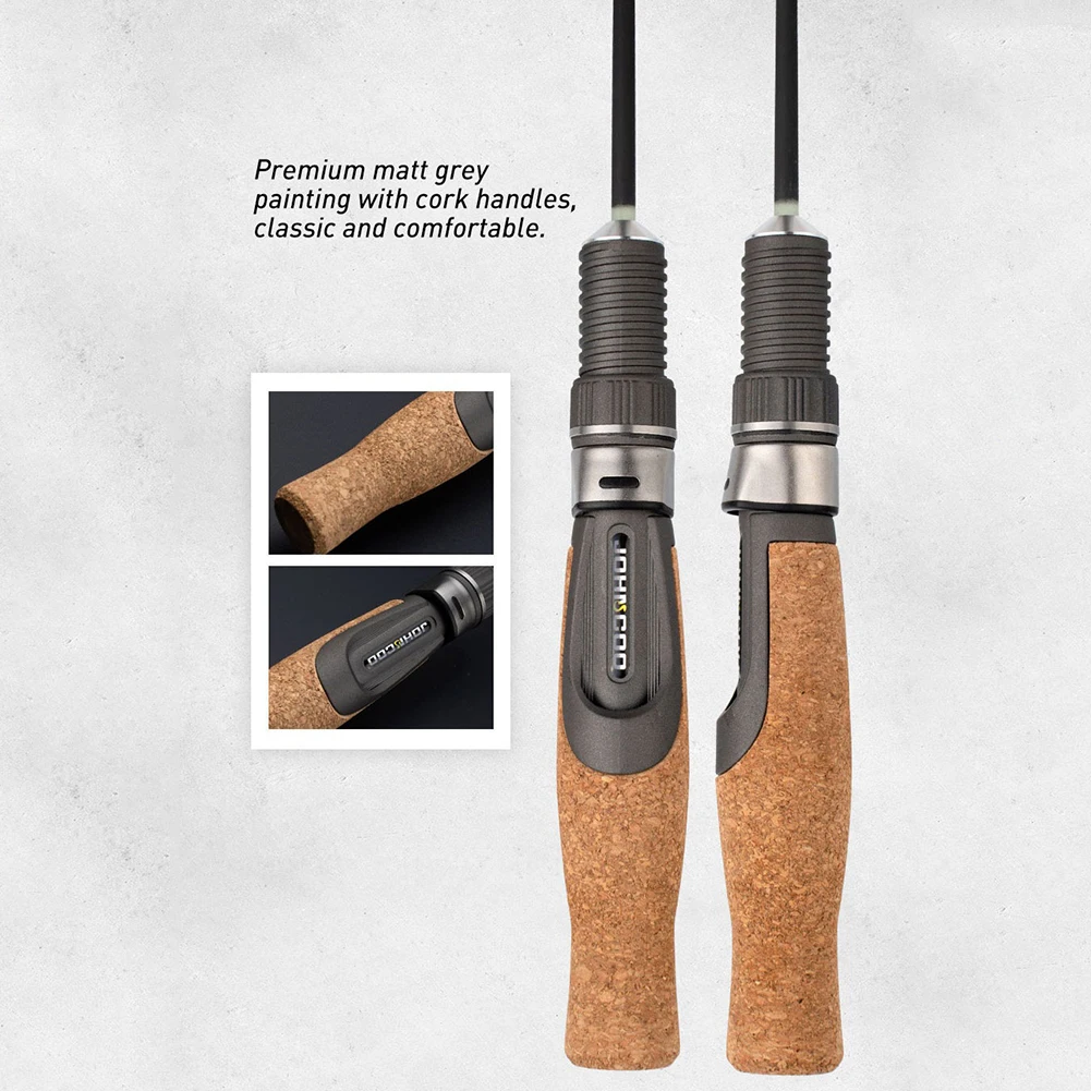 Ul/Ml/M Winter Fishing Rod Soft Tip 50Cm Ice Fishing Rod With Flat Tip High Quality Fiber Glass Tip With Cork Handle 2-Section smile