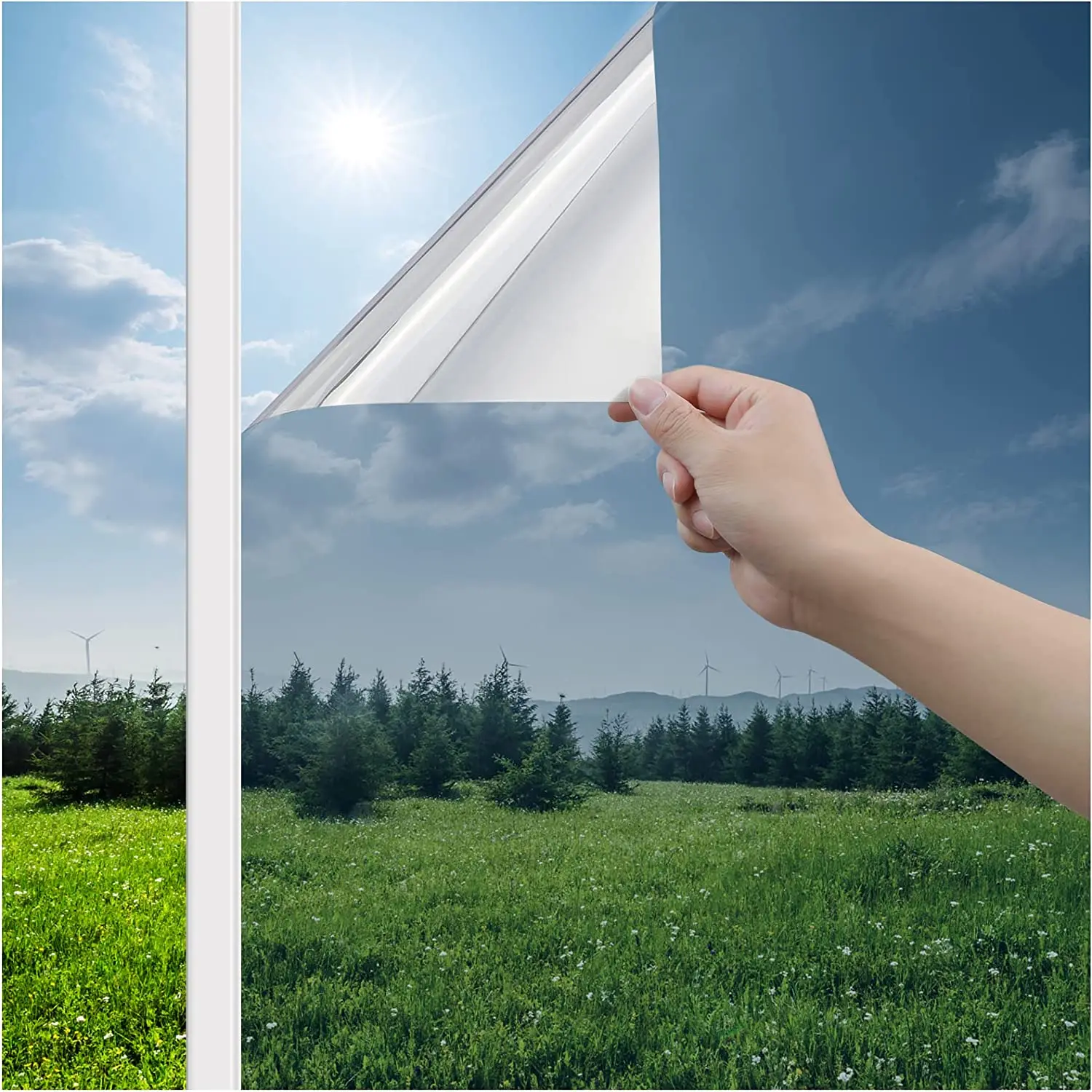 One Way Reflective Window Film Privacy Heat Blocking new Anti 2025 UV Mirror Window Tint for Home Self Adhesive Stained Glass Solar Film