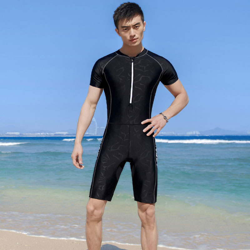 Plus Size Short Sleeve new Rash Guard Men Front 2025 Zipper Wetsuit Swimming Snorkeling Surfing Swimsuit Free Diving Body Suits Swimwear