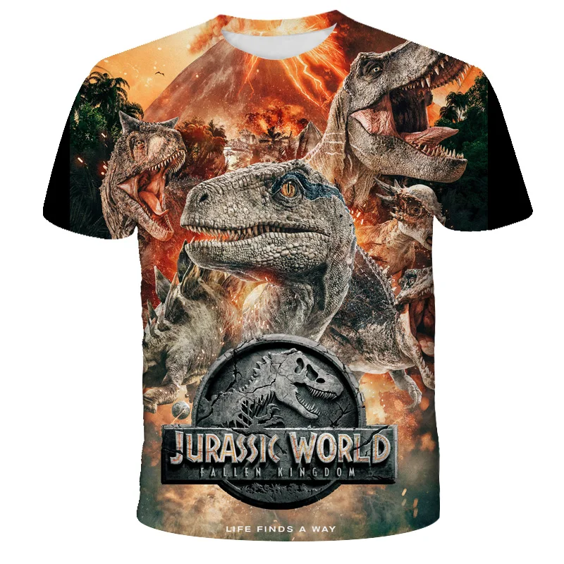 Kids Boys T-shirt new Cool Jurassic World Dinosaur T Shirt Boy Clothes Summer Short Sleeve Tee 2025 Shirts Children Clothing Girls Tops