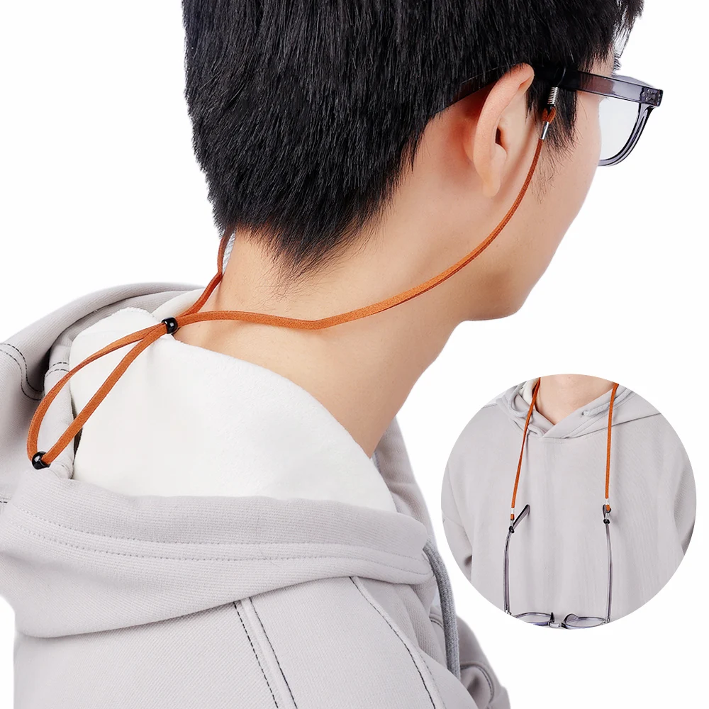 Women Men 2025 new Leather High Elasticity Anti-slip Sunglasses Lanyard Strap Eyeglass Reading Glasses Chain Cord Holder Glasse Necklace