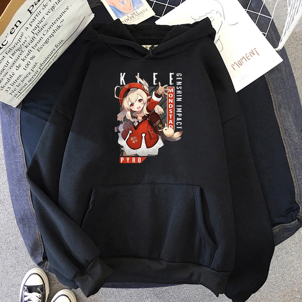 Genshin Impact Printed new Clothes Kawaii Klee Print Haruku Hoodie Women Pullovers 2025 Streetwear Fleece Clothing Teenagers Anime Tops