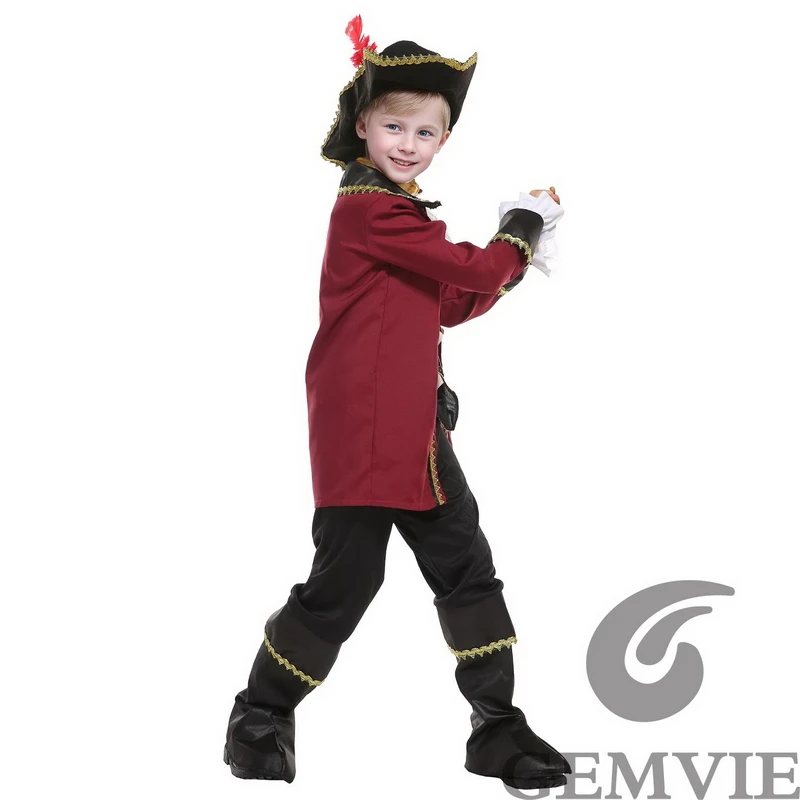 Kids Pirate Fancy Costume for Boys Halloween Carnival Party 2025 Cosplay Clothes new Outfit(Not Include Weapon)