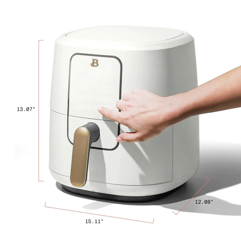 2024 Beautiful 6 QT Air Fryer with Touch-Activated Display, White Icing by Drew Barrymore