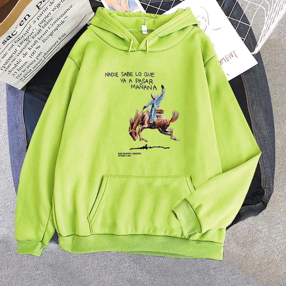 New new Album Nadie Sabe Lo Que Va Pasar Manana Sweatshirts Bad Bunny Rapper RIP Hoodies 2025 Men/Women Autumn Winter Hooded Clothes Male