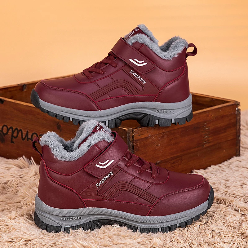 2023 Women Shoes Winter Waterproof Ankle Boots For Women Warm Snow Boots Non-slip Outdoor Work Casual Shoes High Top Women Boots