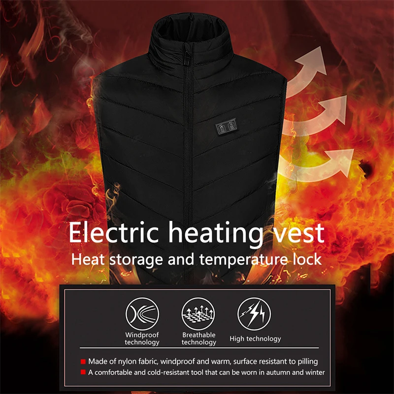 21 Areas Heated Vest Men Jacket Heated Winter Women's Electric USB Heater Tactical Jackets Man Thermal Vest Body Warmer Coat 2XL