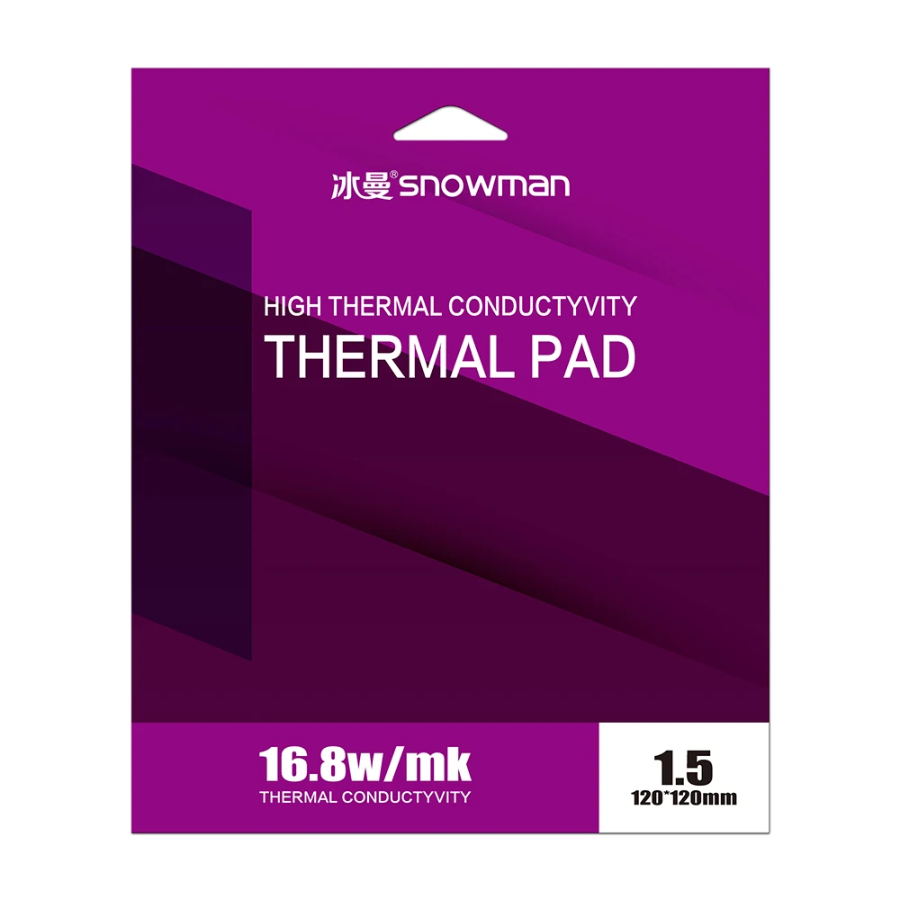 SNOWMAN Thermal Pad 16.8W/mk CPU GPU Graphics Card Water Cooling Motherboard M.2 SSD RAM Non-Conductive Silicone Mat Multi-Size
