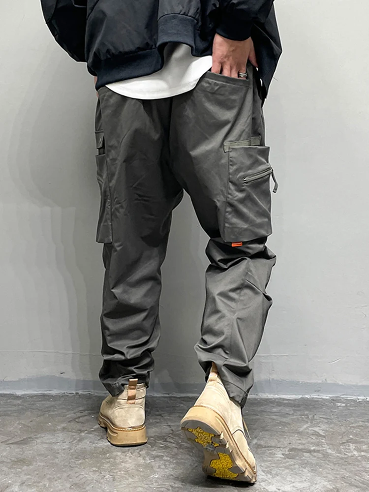 Japanese Streetwear Multi-Pocket Loose Cargo Pants Men Clothing Haruku Casual new Black Trousers Korean High 2025 Quality Joggers Male