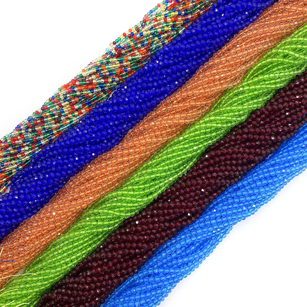 Natural Crystal Glass Spinel Beads 2/3mm Facet Stone Loose Seed Beads for Jewelry Making DIY Bracelet Necklace Jewelry Accessory
