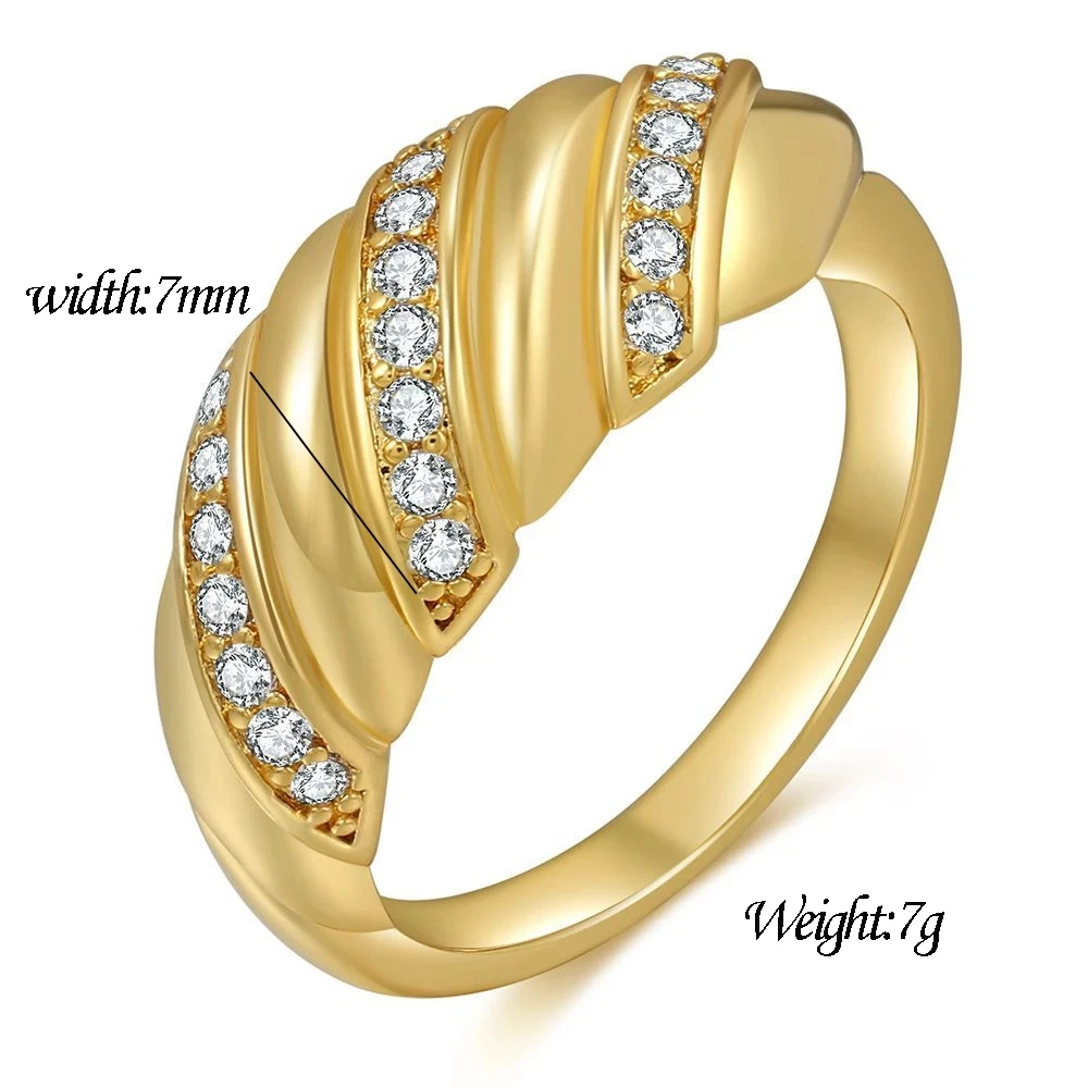 VQYSKO Croissant Braided Twisted Signet Chunky Dome Ring Stacking Star Band For Women and Men Statement Wedding Ring Minimalist