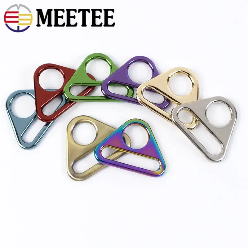 10/20Pcs 25mm Colorful Metal Buckles Triangle Adjuster Slider for Bag Backpack Webbing Connector Clasp DIY Hardware Accessories