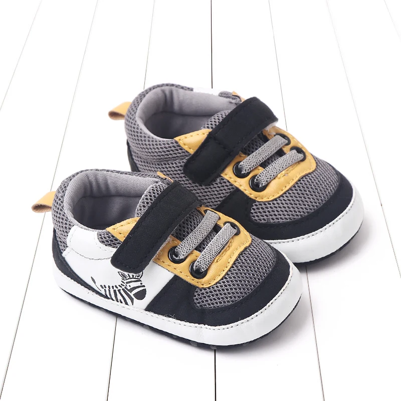 Newborn Baby Boy Shoes Soft Sole Crib Shoes Warm Anti-slip Sneakers Toddler Casual Flats Breathable Mesh Infant Walking Shoes