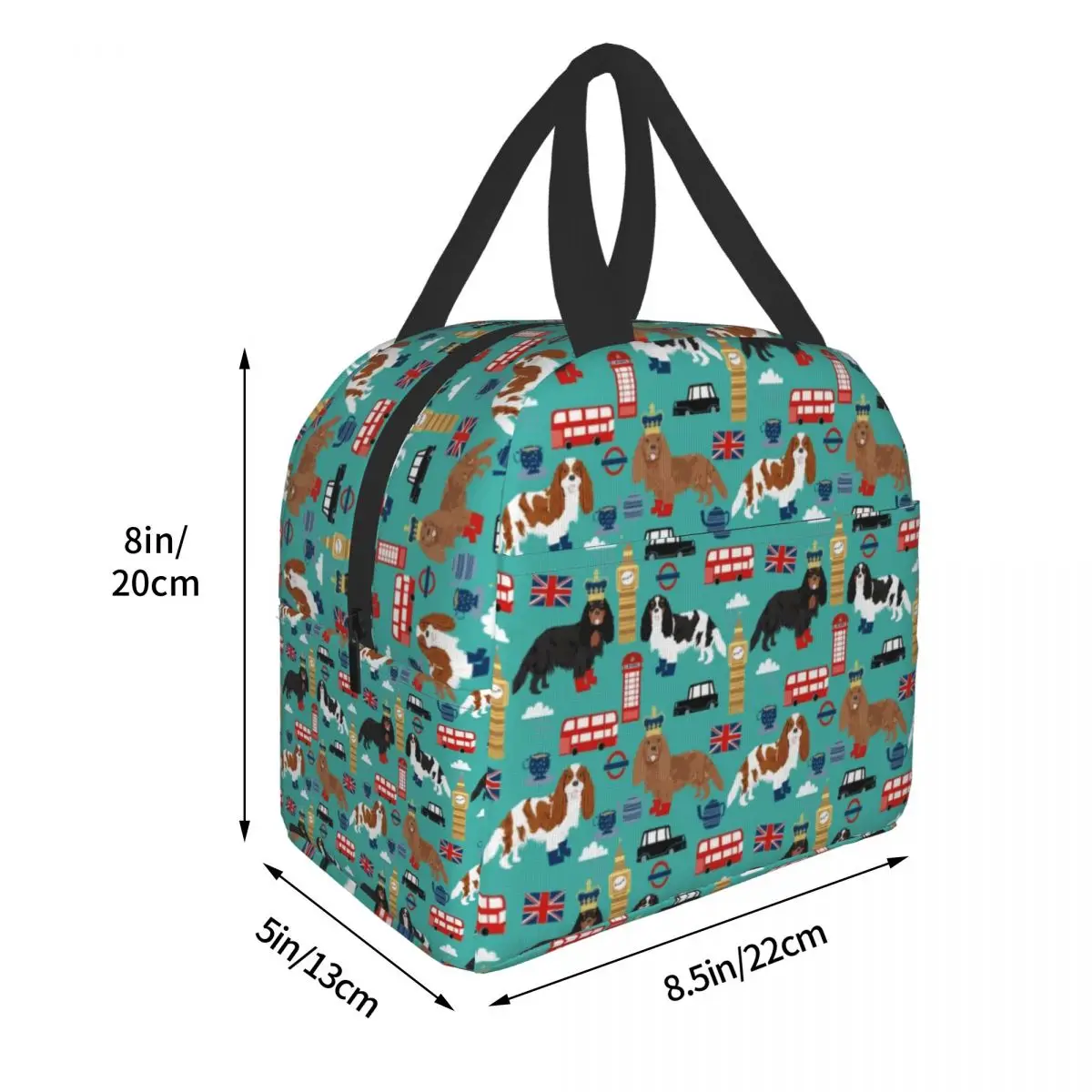 Pet Dog Cavalier King Charles Spaniel Insulated Lunch Bag for School Office Resuable Cooler Thermal Lunch Box Women Children