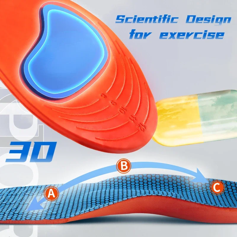 4D Sports Insoles Soft Men's Deodorant Insole Flat Arch Support Full new Pad Elastic Massage Insole 2025 For Running Soles Hightechnology