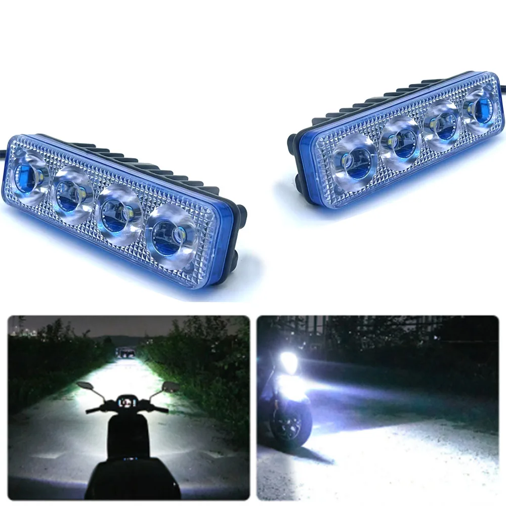 Pcs Strobe Flash LED V Daytime Running Lights Flexible Waterproof DRL Driving Fog Lamps Signal Light