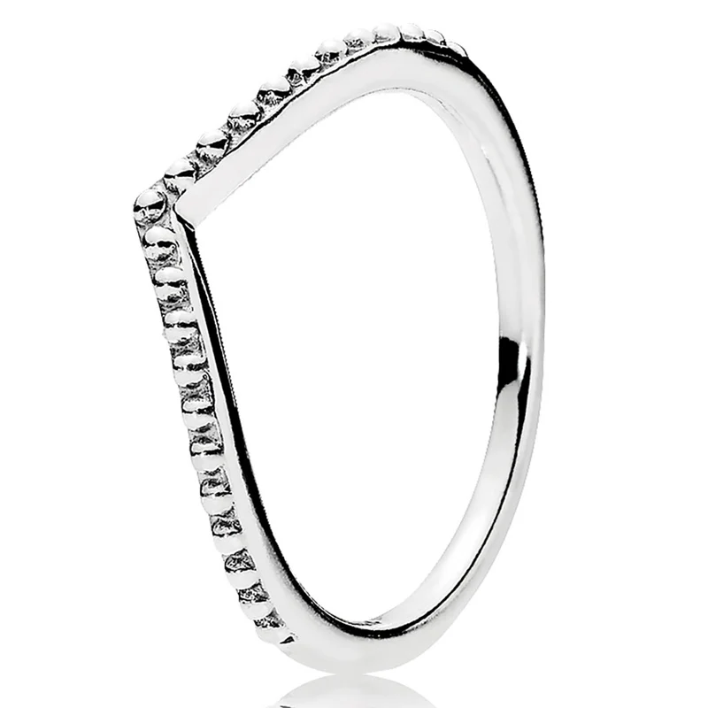 925 Silver Women's Ring Original Gold Silver Rose Gold Full Diamond Fashion Ring Zircon Sparkling Wishbone Princess