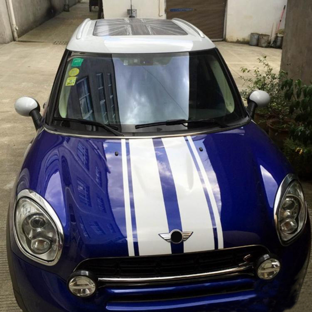 2025 Car Styling Head Hood Decal Stickers Stripe For MINI Cooper S One Countryman Clubman R55 R56 R60 R61 F54 F55 new F56 F60 Accessories