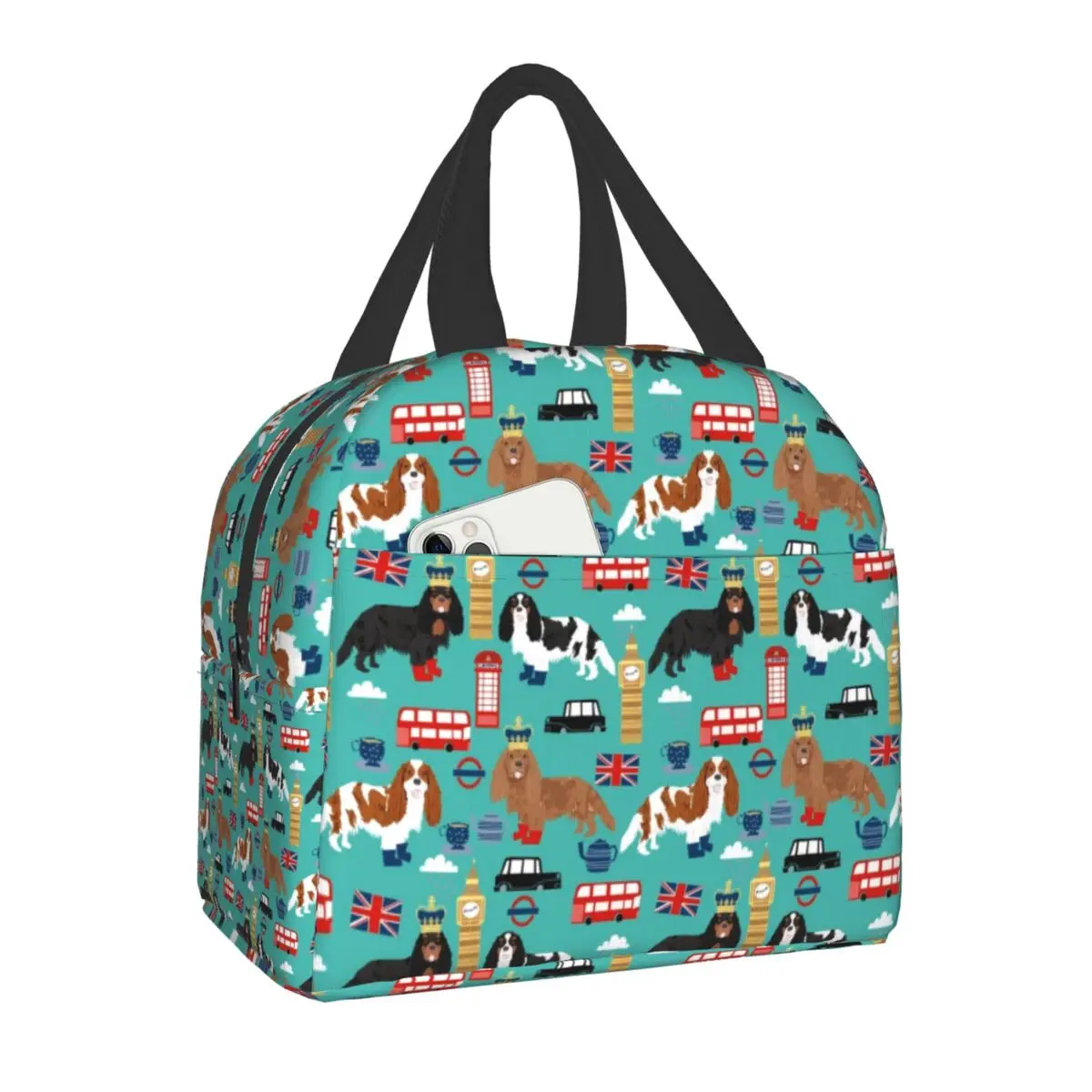 Pet Dog Cavalier King Charles Spaniel Insulated Lunch Bag for School Office Resuable Cooler Thermal Lunch Box Women Children