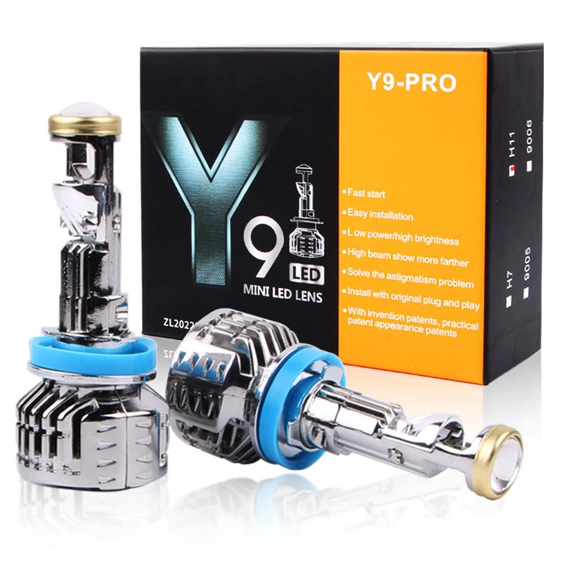 Mini H7 LED Bulb Projector Lens H11 LED H8 H9 9005 HB3 9006 HB4 Automobles Mini Lenses Headlight Lamp 100W 20000LM 12V LHD