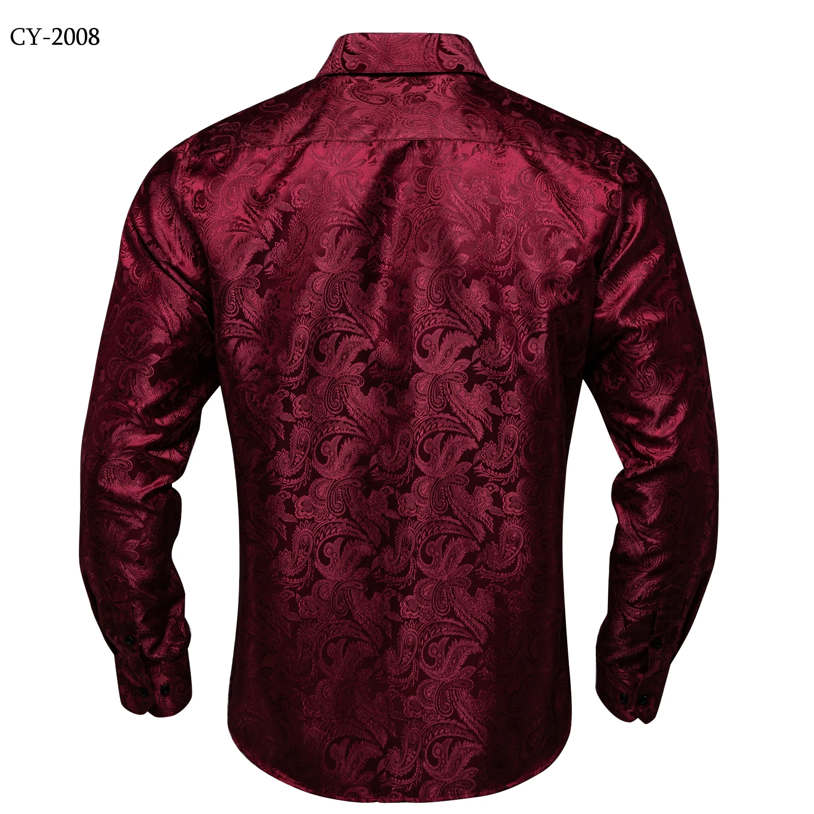 26 Colors Luxury Men's Shirts Long Sleeves Paisley Floral Printed Jacquard Purple Blue Black Shirt for Man Fall Winter Blouse