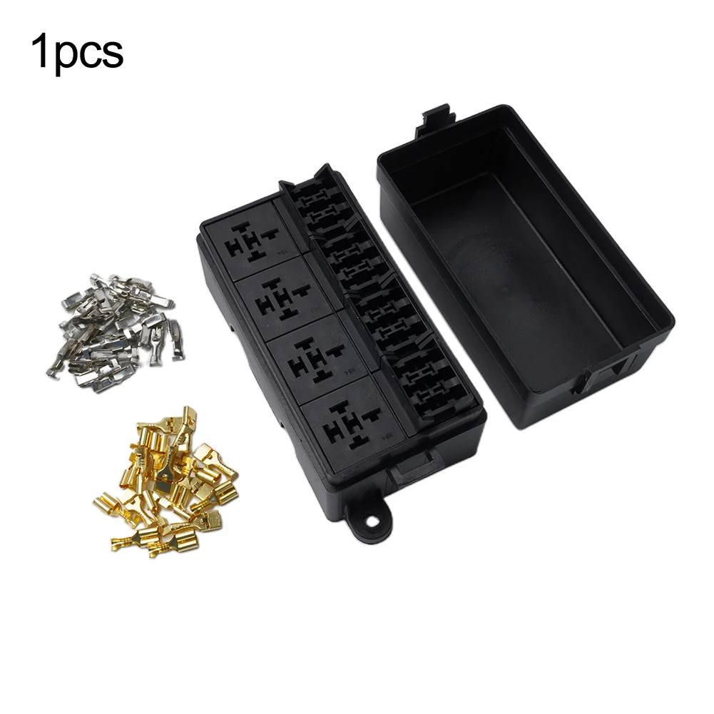2022 Brand New Car Parts Car Shop Relay For Car Fuse Box 4 Pin Black Blade Type Fuse Holder With Fuse Terminal
