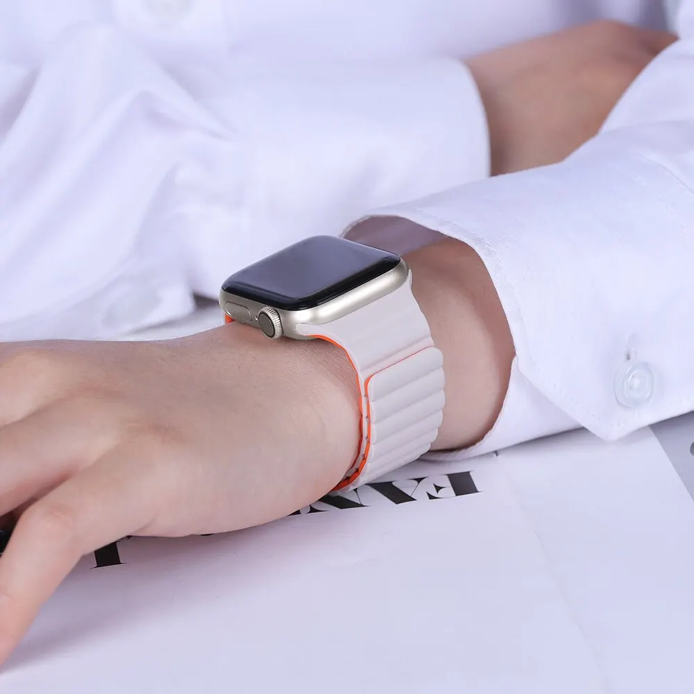 Strap For Apple Watch Band mm Silicone Bracelet Magnetic Wristband Iwatch Series Uitra