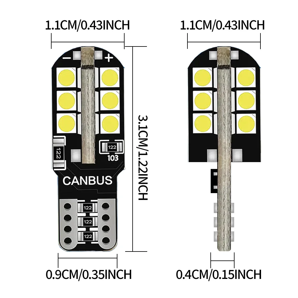 2Pcs T10 Car LED Bulbs Parking Lamp For Vauxhall Opel Meriva B MPV 2010-2017 License Plate Car Interior Lights