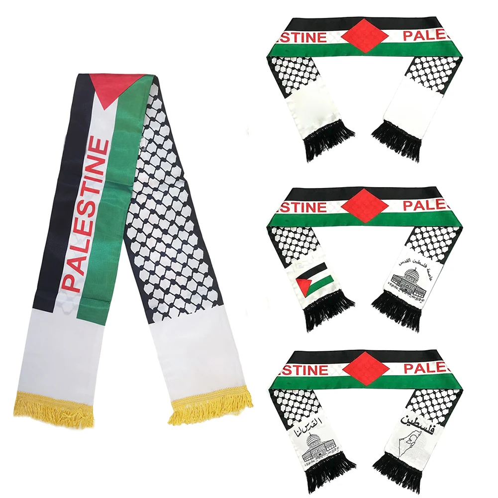 1-3pcs Palestine Flag Scarf Double Side Palestine Shawl Waterproof Palestinian National Flag Shawl Sunproof Colorfast