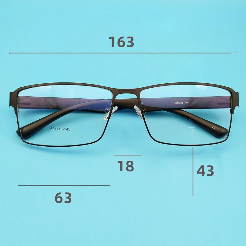 Vazrobe163mm Oversized Myopia Glasses Male Eyeglasses Frame Men Big Face Anti Blue Light 0 -100 150 200 250 300 Wide Spectacles