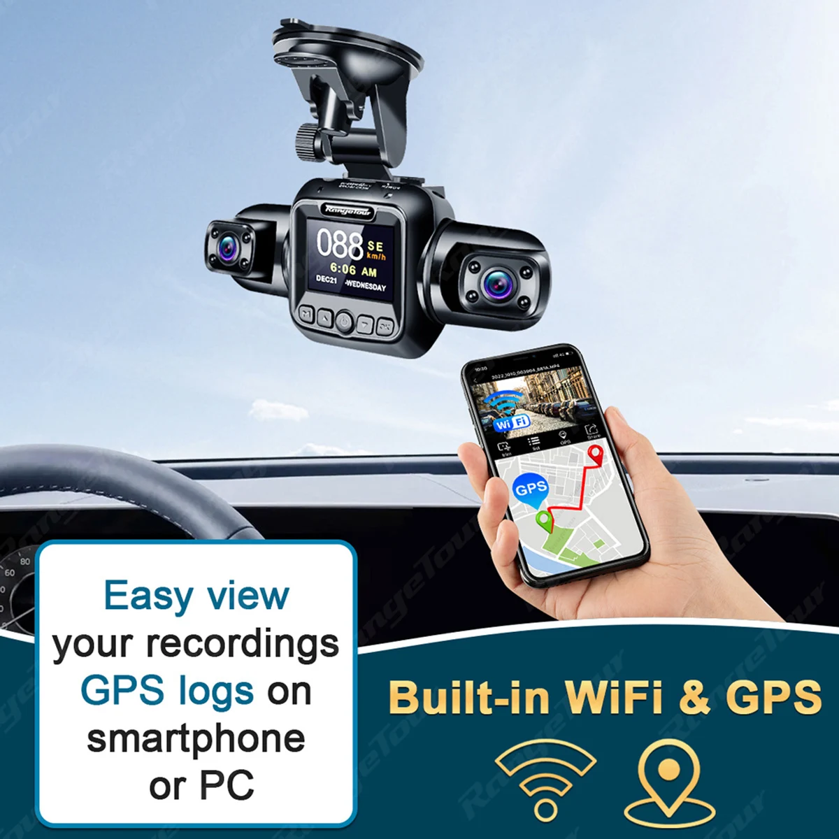 Range Tour 4 Channels With 128G & CPL Car DVR Build-in GPS WiFi 4*1080P Dash Camera Driving Recorder 24 Hours Parking Monitor