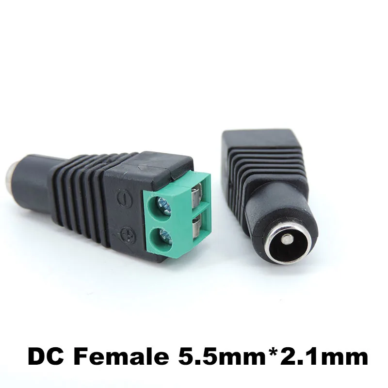 1 Pair /3pairs DC Male Female Plug 2.1mm x 5.5mm 5.5x2.1mm Power cable terminal Jack Adapter Connector For CCTV Camera