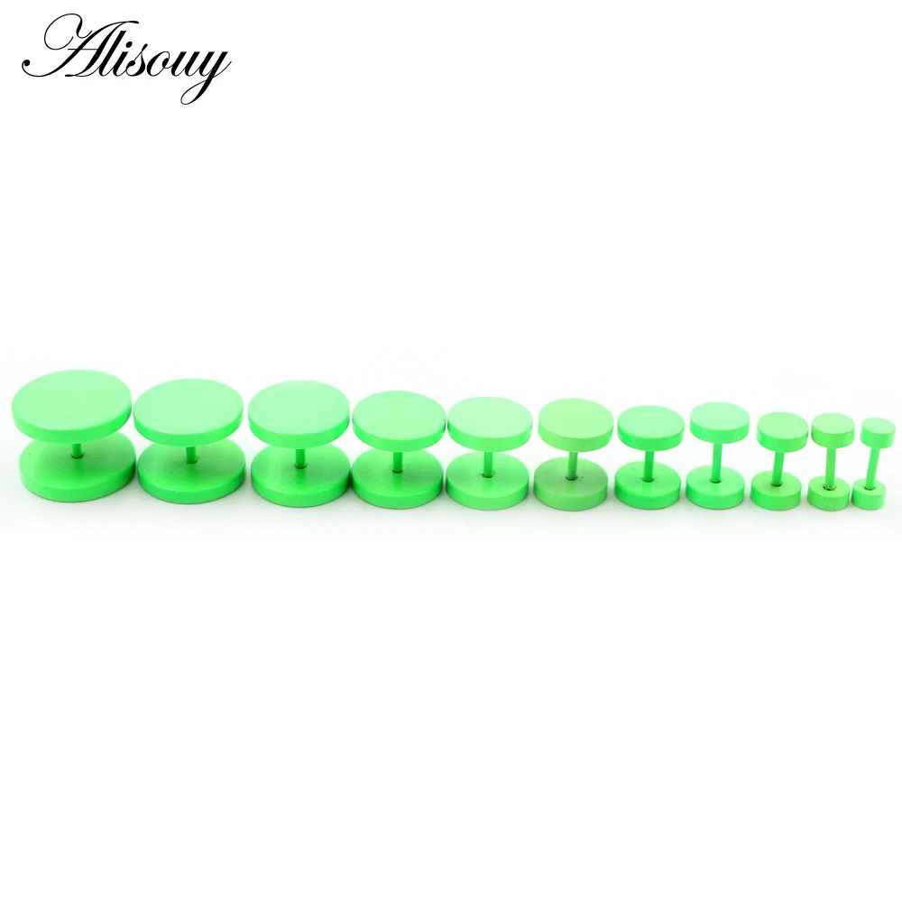 Alisouy 2PC Double Sided Round Stud Earrings 2025 White/Yellow/Green Color 4mm-14mm new Men Earring Ear Jewelry