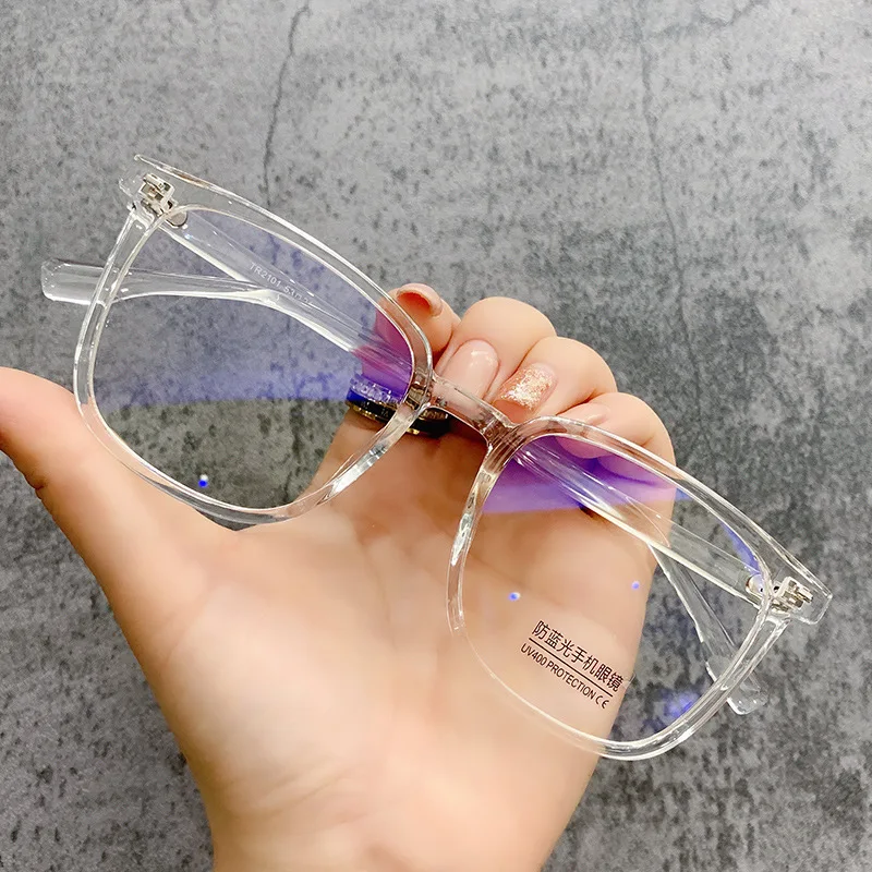 Square Transparent Men's Reading Glasses Vintage Frames Computer Blue Light Blocking TR90 Male Presbyopic Eyeglasses Leesbril +2