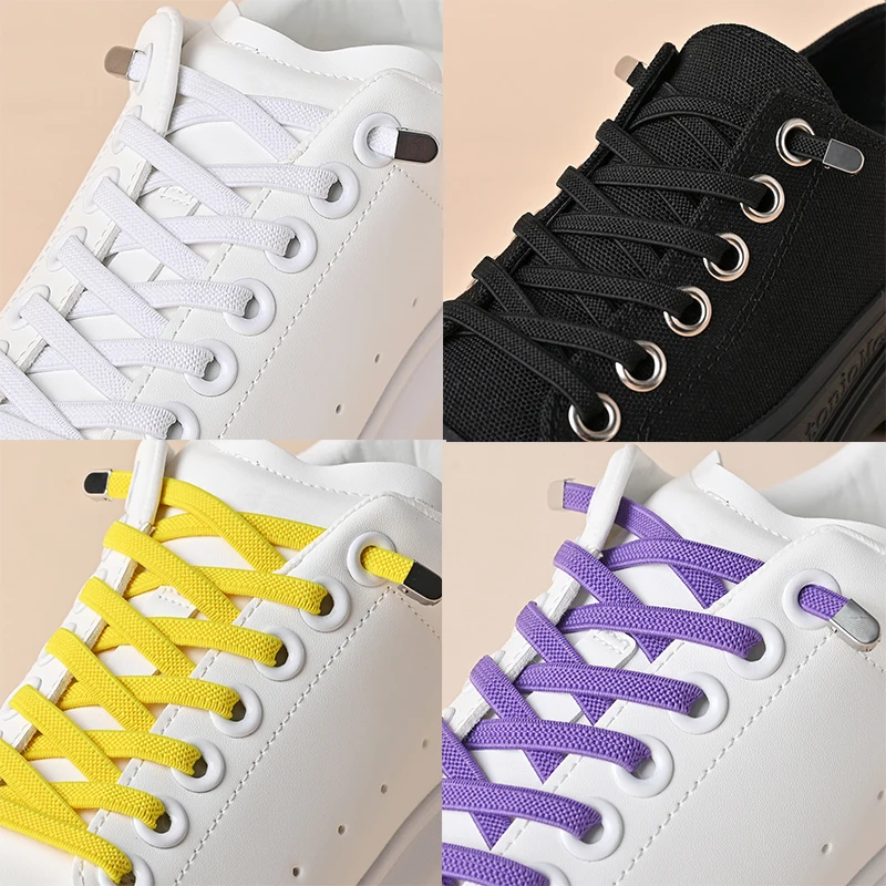 No Tie Shoelaces Elastic Outdoor Leisure Sneakers Quick Safety Flat Shoelace Kids 2025 And Adult Unisex new Lazy laces