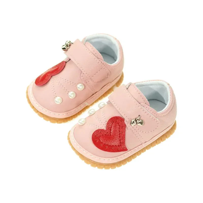 Cute Girls Squeaky Shoes for Babies Nice Design Toddler Mocassins with Bells Childhood Kids Girl Walking Shoes Children F05264