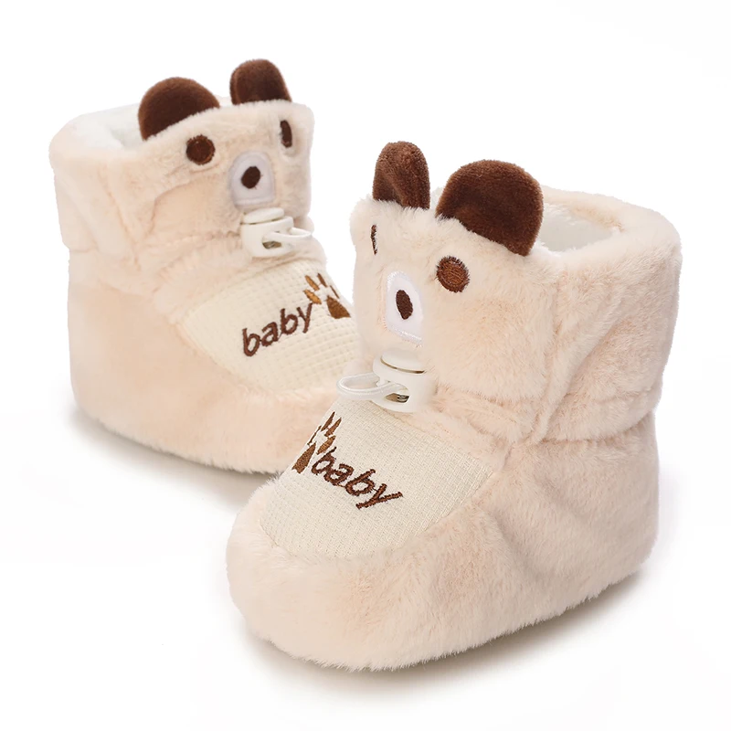 Autumn and Winter Warm Newborn Boots 2025 1-year-old Baby Girls and Boys Shoes Preschool Soft new Sole Fur Snow Boots 0-18M