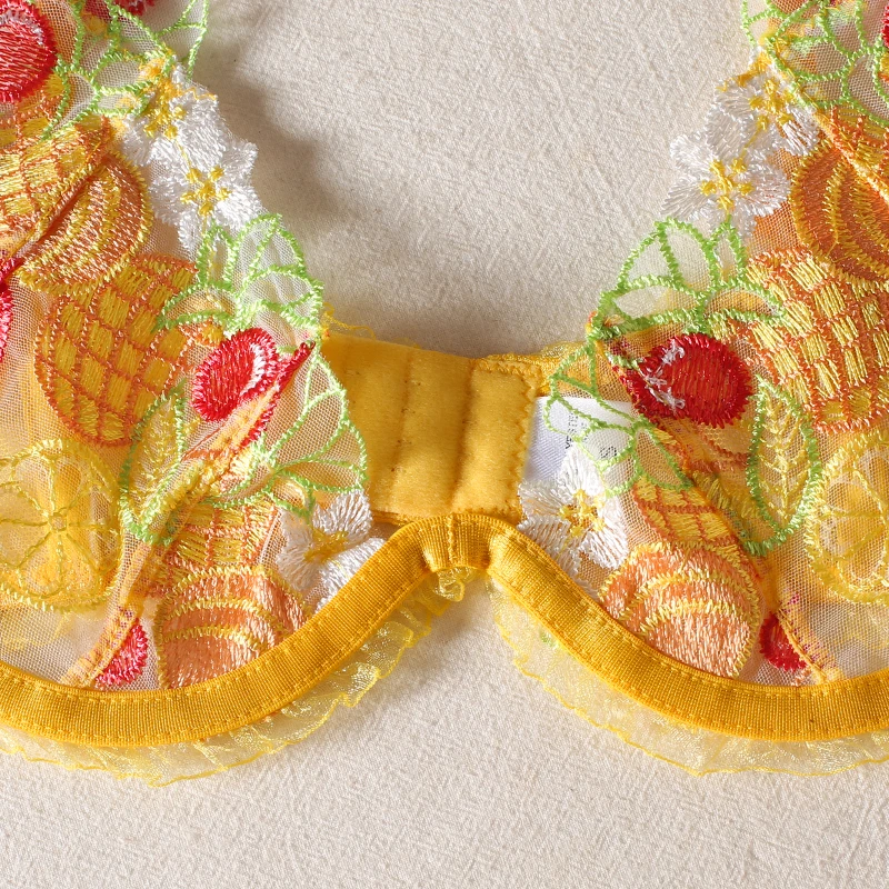 Candy 2025 Wedding Underwear Sexy Floral Embroidery Lingerie Set Push Up Transparent Lace new Bralette Delicate 2pcs Woman Fairy Bra Set
