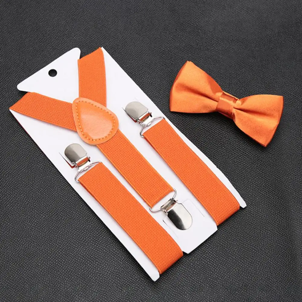 Elastic Band with Integrated Baby Trousers Suspenders Clip Belt Versatile Kids Bow Suspender for Festivals Boys