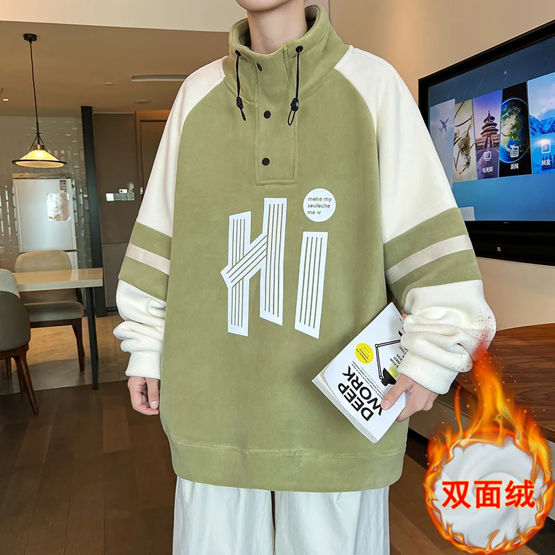new New autumn and winter veet thickened sweatshirt men loose casual sweatshirt 2025 Y2k men and women large size trendy tops