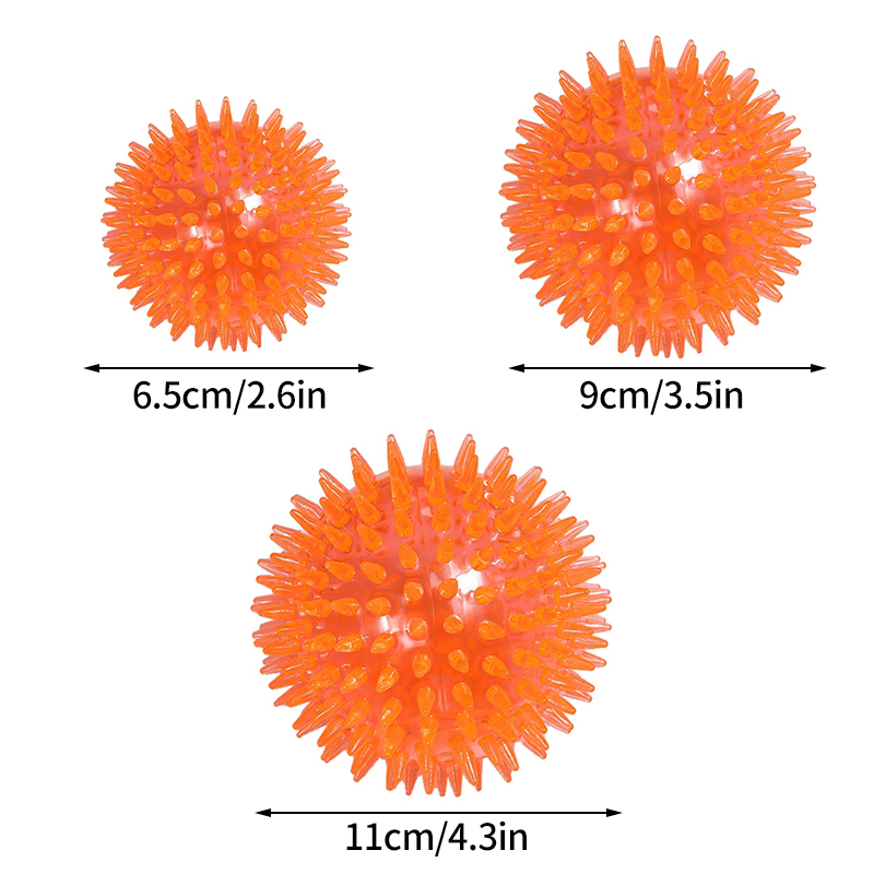 Teeth Chewing Thorn Balls Pet TPR Soft Burr Elastic Ball Dog Bite Sounding Outdoor Training Interactive Chew Toy Perros