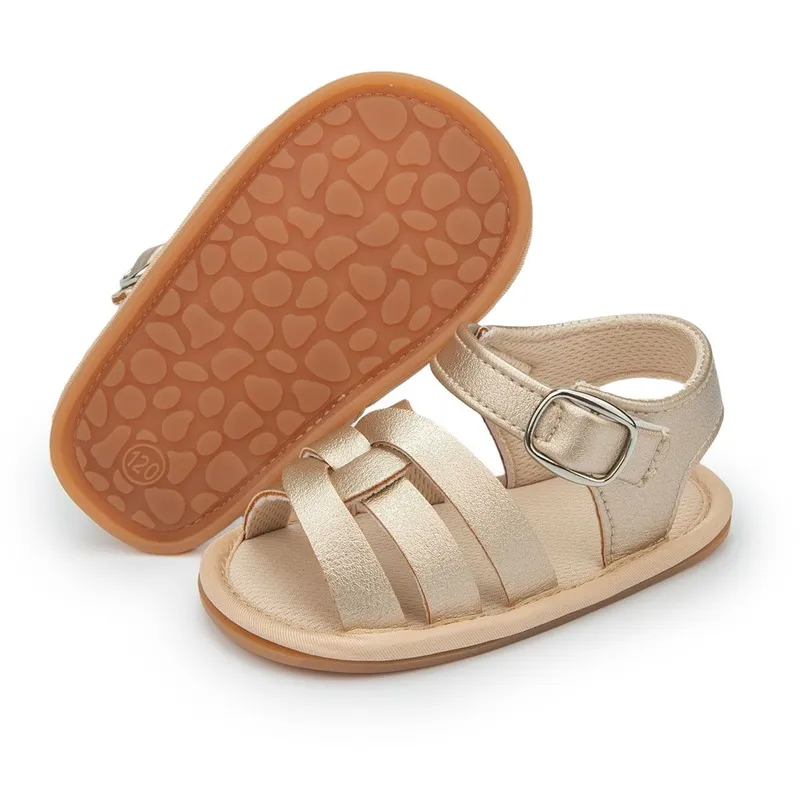 Summer new New Baby Boy Girl Sandals Baby Shoes PU 2025 Anti-slip Soft Rubber Sole Newborns First Walkers Beach Infant Sandals