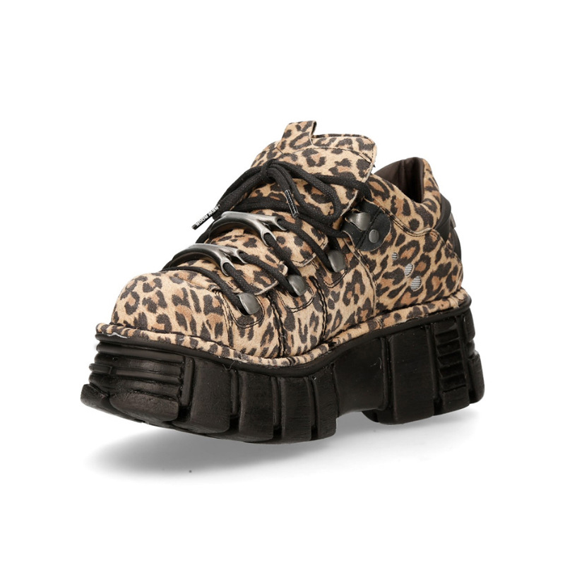 Sneakers bb804 Height Fashionable Increasing Leisure-Level Super Popular Leopard print Gothic Punk Platform High-Top Daddy Shoes