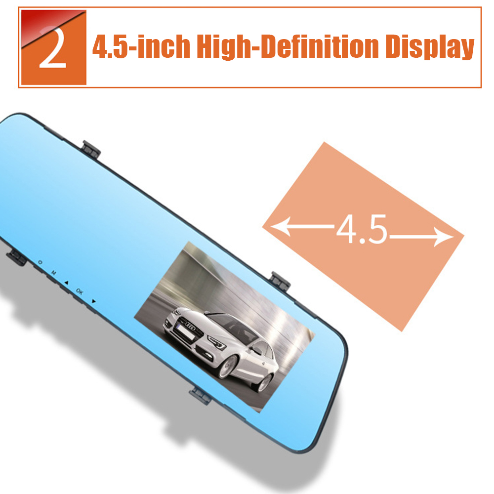 Mirror Dashcam Full HD Cycle Recording Car DVR Dash Camera Inch Electronics Rear View Dual Lens P